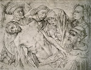 Tekening naar de Kruisafneming, ca. 1460-1480, 1908 door Hugo van der Goes
