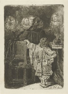 Gezelschap bij een stoel en tafel door Huib van Hove Bz