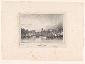 Gezicht op de oude haven te Rotterdam (Gezigten der Stad Rotterdam) door Huib van Hove Bz