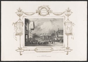 Optocht met een boekdrukkerij, 1836 door Huib van Hove Bz