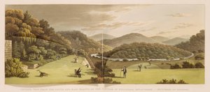 Algemeen uitzicht vanaf de zuid- en oostkant van het huisje in Endsleigh, Devon (voor) uit 