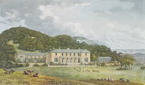 Zuidgevel met westgevel in perspectief, uit het Rode Boek voor Antony House, c.1812