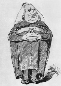 Franz Liszt (1811-86) als abt, karikatuur uit Borsszem Janko, 27 juli 1870