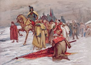 Rakoczi Ferenc neemt afscheid van zijn volk als hij in ballingschap gaat in februari 1711, ca. 1900 door Hungarian School