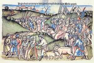 De Mongoolse invasie van Hongarije in 1241 tijdens het bewind van Béla IV