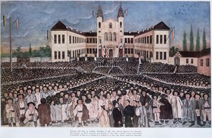 De Bijeenkomst van de Roemeense Boeren in Blaj in Transsylvanië op 15 mei 1848