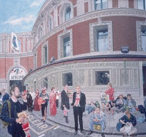 Promenaders bij The Last Night, Royal Albert Hall (detail) door Huw S. Parsons