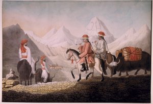 William Moorcroft en Hearsey op weg naar het Meer van Mansarowar (Tibet) 1812