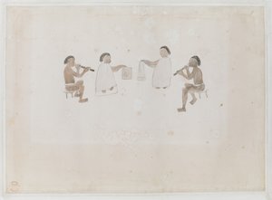 Muzikanten van Tahiti door I. F. Miller