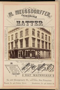 Uitzicht op de beroemde hoedenwinkel van M. Meussdorffer