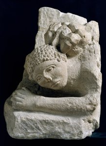 Man aangevallen door een leeuw, fragment uit Osuna (Urso), Spanje