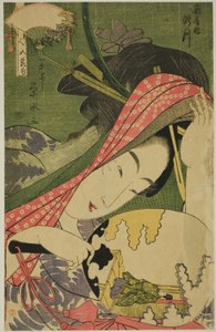 De Courtisane Takigawa van de Ogiya, uit de serie "Schoonheden van de Vijf Festivals (Bijin gosekku)"
