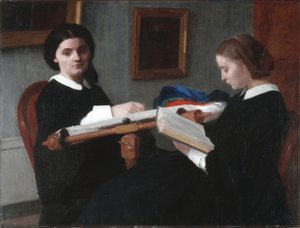 De twee zussen door Ignace Henri Jean Fantin-Latour