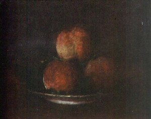 Drie perziken door Ignace Henri Jean Fantin Latour