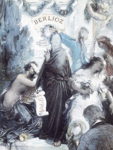 Aquarellithografie ter herdenking van de honderdste geboortedag van Hector Berlioz