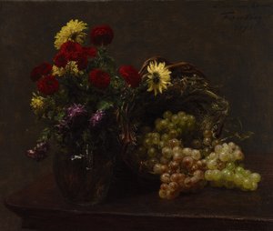 Bloemen en druiven