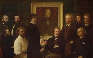 Hommage aan Delacroix door Ignace Henri Jean Fantin Latour