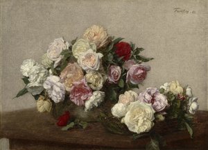 Rozen in een kom en schaal, 1885