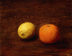 Stilleven, citroen en sinaasappel, 1868 door Ignace Henri Jean Fantin Latour