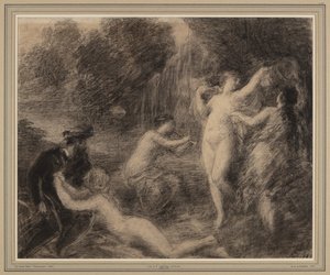 Tannhäuser op de Venusberg (krijt op papier)