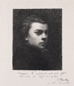 De kunstenaar op 17-jarige leeftijd, 1892 door Ignace Henri Jean Fantin Latour