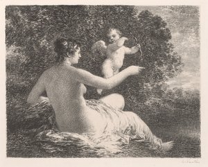 Venus en Cupido, 1896 door Ignace Henri Jean Fantin Latour