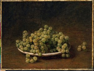 Witte druiven op een bord