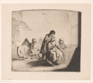 Genezing van de ogen van Tobit door Ignace Joseph de Claussin (attributed to)
