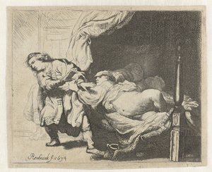 Jozef en de vrouw van Potifar door Ignace Joseph de Claussin