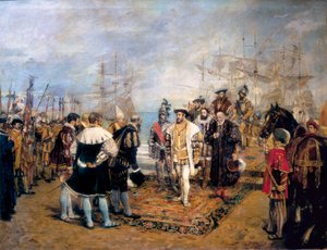 De landing van Frans I in de haven van Valencia