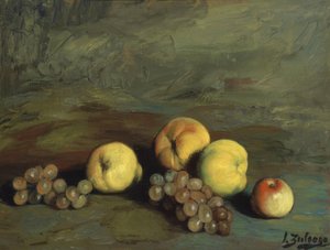 Stilleven (perzik, appels, peer en druiven) – 20e eeuw