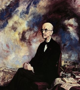 Portret van de Spaanse componist Manuel de Falla door Ignacio Zuloaga y Zabaleta