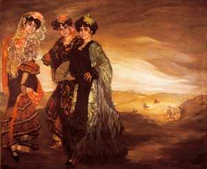 De drie neven (met de traditionele Spaanse kostuums van dansers) c.1903 door Ignacio Zuloaga y Zabaleta
