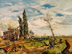 "De kapel" Schilderij door Ignasi Mallol (1892-1940). 1925. Barcelona. Nationaal Kunstmuseum van Catalonië. door Ignasi Mallol Casanovas