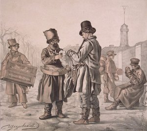 Straat Sbiten-verkoper uit de serie Dit zijn onze mensen, 1842