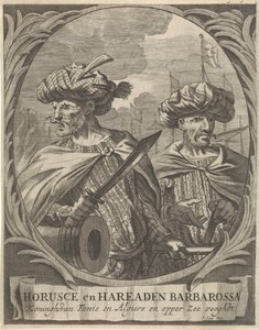 Portretten van Horusce en Hareaden Barbarossa, Barbarijse zeerovers door Ignatius Lux