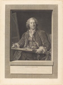 Carle Vanloo door Ignaz Sebastian Klauber after Pierre Le Sueur