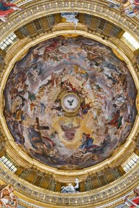 Paradijs prijst Jezus en de pendentieven met Profeten, Evangelisten en Kerkleraren door Il  Baciccio