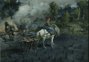 Bodemvoorbereiding voor lijnzaad in de regio Vologda, 1873