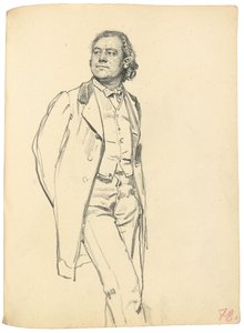 Figuur van een staande man, ca. 1872-1875 door Ilya Efimovich Repin