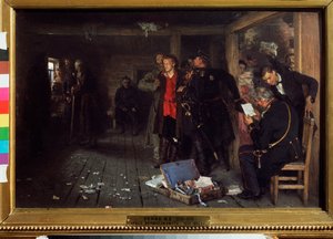 De arrestatie van de propagandist door Ilya Efimovich Repin