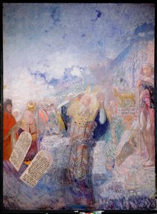 Mozes en de tien geboden. Achter hem, het Gouden Kalf door Ilya Efimovich Repin