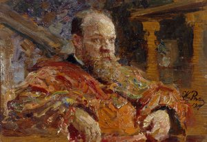 Portret van Pavel Viktorovich Delarov 1851-1913, 1910 door Ilya Efimovich Repin