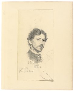 Zelfportret, 1873 door Ilya Efimovich Repin