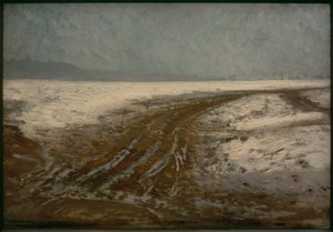 Weg (straat in de sneeuw) door Ilya Efimovich Repin