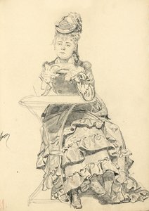 Vrouw Zittend aan een Cafétafel, ca. 1872-1875
