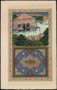 Le Singe et le Léopard De aap en de luipaard, 1837-1839 door Imam Bakhsh Lahori