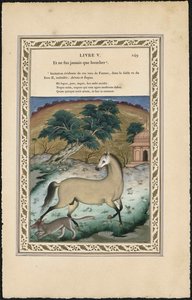 Het paard en de wolf, 1837-1839 door Imam Bakhsh Lahori