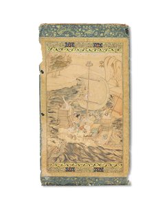 Een Karveel Aangevallen door een Zeemonster, Mughal India, c.1590 door Indian School