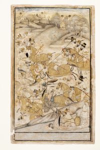 Een slag gevochten door Europeanen, c.1700 door Indian School